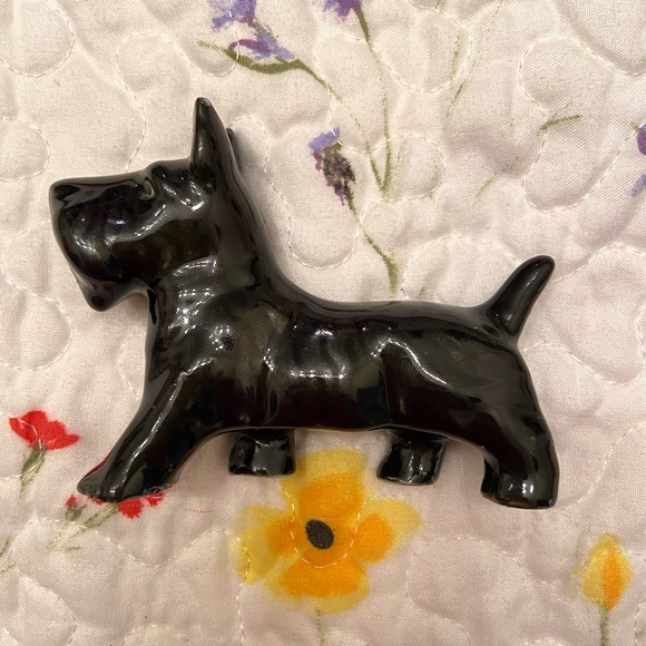 Vintage Scotty Dog Black Porcelain Ceramic Figurine Adorable 4” 🐾 - Picture 3 of 10